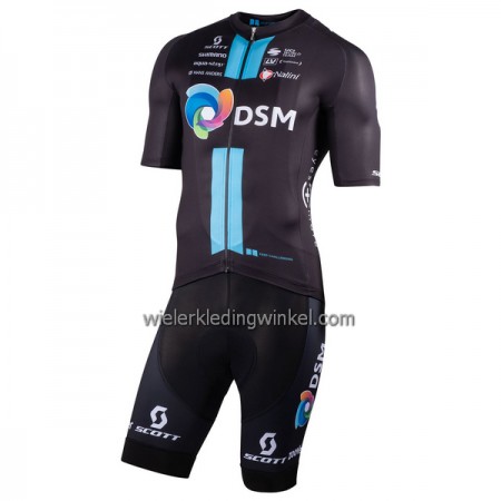 Set Fietsshirt + Korte Koersbroek 2022 Team DSM Zwart